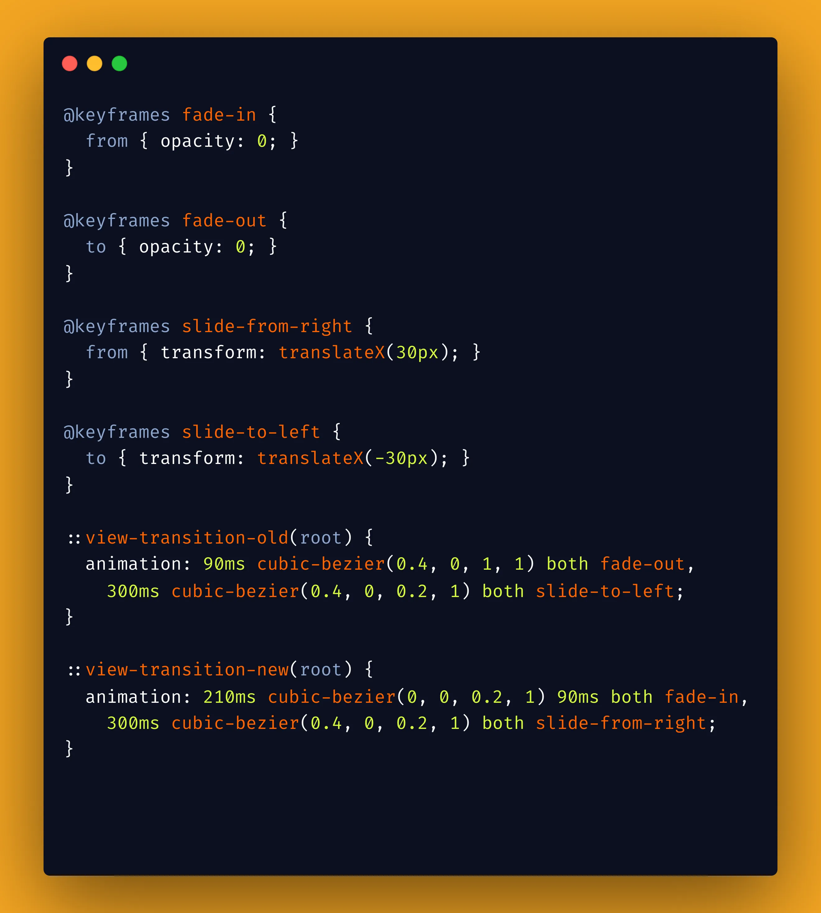 Cross-document transitions CSS example